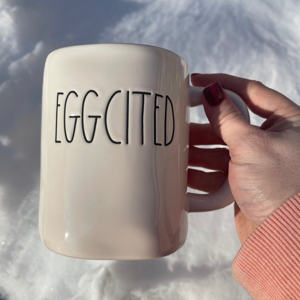 NWT Rae Dunn “Eggcited” ceramic mug